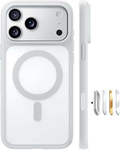 TORRAS Stronger Magnetic & Shockproof for iPhone 17 Pro Max Case  Fit for MagSafe  Military Grade Drop Protection  Camera Control  DIY Button  Slim for iPhone 17 Pro Max Case Translucent Matte Black