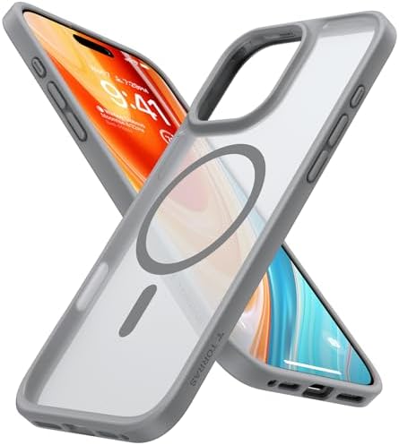 TORRAS Stronger Magnetic & Anti Yellowing for iPhone 17 Pro Max Case Clear  Fit for MagSafe  Military Grade Drop Protection  Camera Control  DIY Button  Slim for iPhone 17 Pro Max Case Diamond Clear