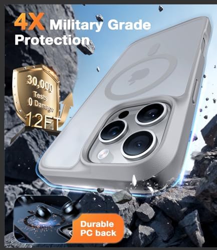 TORRAS Stronger Magnetic & Anti Yellowing for iPhone 17 Pro Max Case Clear  Fit for MagSafe  Military Grade Drop Protection  Camera Control  DIY Button  Slim for iPhone 17 Pro Max Case Diamond Clear