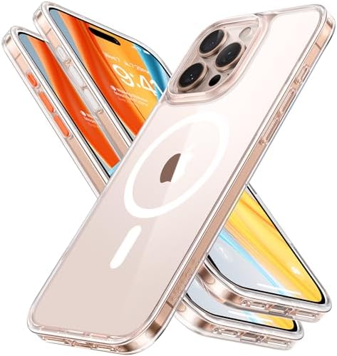 TORRAS Stronger Magnetic & Anti Yellowing for iPhone 17 Pro Max Case Clear  Fit for MagSafe  Military Grade Drop Protection  Camera Control  DIY Button  Slim for iPhone 17 Pro Max Case Diamond Clear