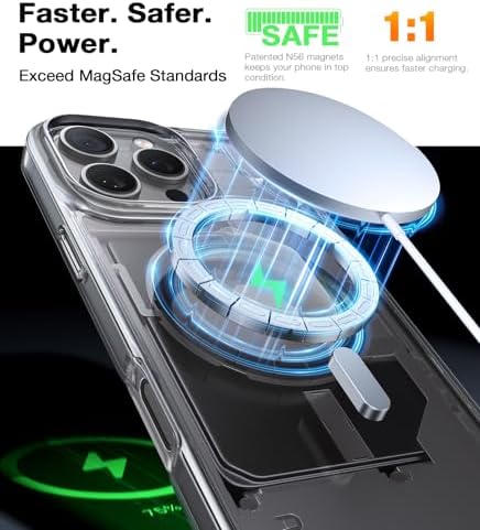 TORRAS Stronger Magnetic & Anti Yellowing for iPhone 17 Pro Max Case Clear  Fit for MagSafe  Military Grade Drop Protection  Camera Control  DIY Button  Slim for iPhone 17 Pro Max Case Diamond Clear