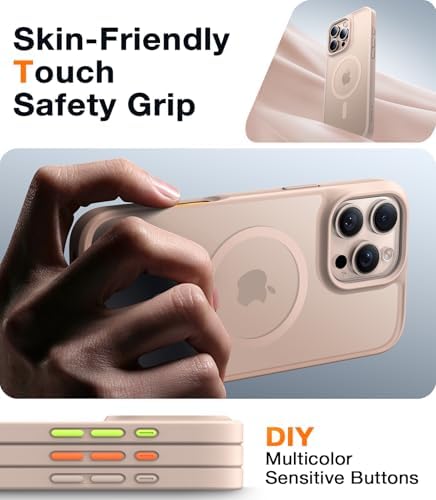 TORRAS Stronger Magnetic & Anti Yellowing for iPhone 17 Pro Max Case Clear  Fit for MagSafe  Military Grade Drop Protection  Camera Control  DIY Button  Slim for iPhone 17 Pro Max Case Diamond Clear