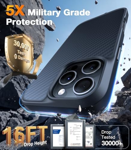 TORRAS Stronger Magnetic & Anti Yellowing for iPhone 17 Pro Max Case Clear  Fit for MagSafe  Military Grade Drop Protection  Camera Control  DIY Button  Slim for iPhone 17 Pro Max Case Diamond Clear