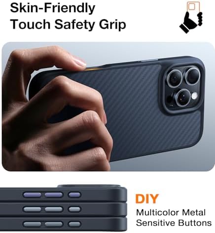 TORRAS Stronger Magnetic & Anti Yellowing for iPhone 17 Pro Max Case Clear  Fit for MagSafe  Military Grade Drop Protection  Camera Control  DIY Button  Slim for iPhone 17 Pro Max Case Diamond Clear