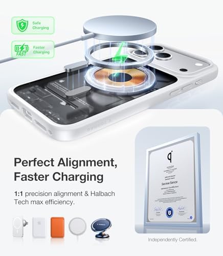 TORRAS Stronger Magnetic & Anti Yellowing for iPhone 17 Pro Max Case Clear  Fit for MagSafe  Military Grade Drop Protection  Camera Control  DIY Button  Slim for iPhone 17 Pro Max Case Diamond Clear