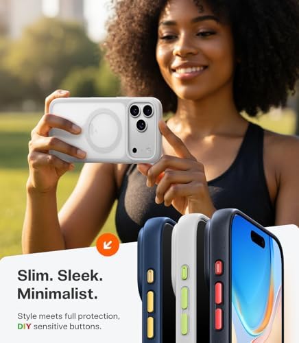 TORRAS Stronger Magnetic & Anti Yellowing for iPhone 17 Pro Max Case Clear  Fit for MagSafe  Military Grade Drop Protection  Camera Control  DIY Button  Slim for iPhone 17 Pro Max Case Diamond Clear