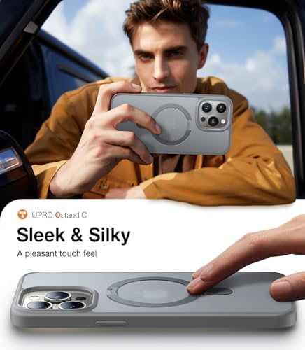 TORRAS Funda magnética azul para iPhone 17 Pro Max con soporte, [compatible con MagSafe] [probada en caídas de grado militar] Control de cámara, funda translúcida delgada de borde suave para iPhone 17