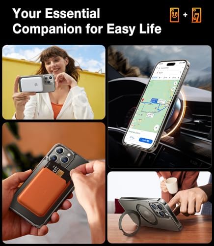 TORRAS Funda magnética azul para iPhone 17 Pro Max con soporte, [compatible con MagSafe] [probada en caídas de grado militar] Control de cámara, funda translúcida delgada de borde suave para iPhone 17