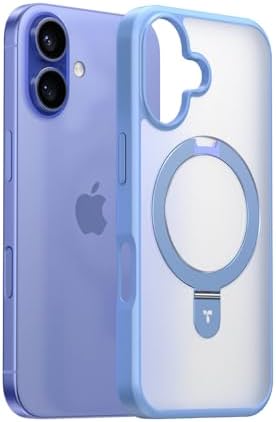 TORRAS Funda magnética azul para iPhone 17 Pro Max con soporte, [compatible con MagSafe] [probada en caídas de grado militar] Control de cámara, funda translúcida delgada de borde suave para iPhone 17