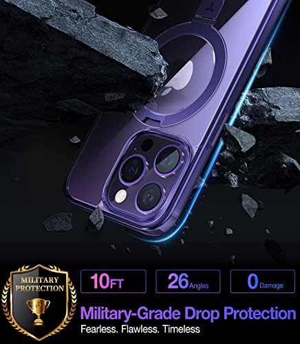 TORRAS Funda magnética azul para iPhone 17 Pro Max con soporte, [compatible con MagSafe] [probada en caídas de grado militar] Control de cámara, funda translúcida delgada de borde suave para iPhone 17