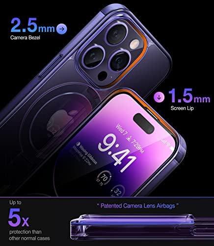 TORRAS Funda magnética azul para iPhone 17 Pro Max con soporte, [compatible con MagSafe] [probada en caídas de grado militar] Control de cámara, funda translúcida delgada de borde suave para iPhone 17