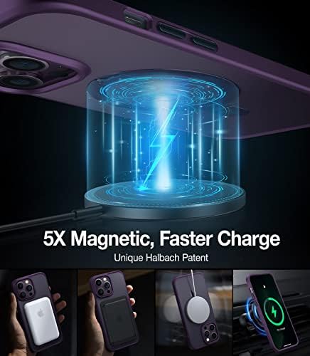 TORRAS Funda magnética azul para iPhone 17 Pro Max con soporte, [compatible con MagSafe] [probada en caídas de grado militar] Control de cámara, funda translúcida delgada de borde suave para iPhone 17