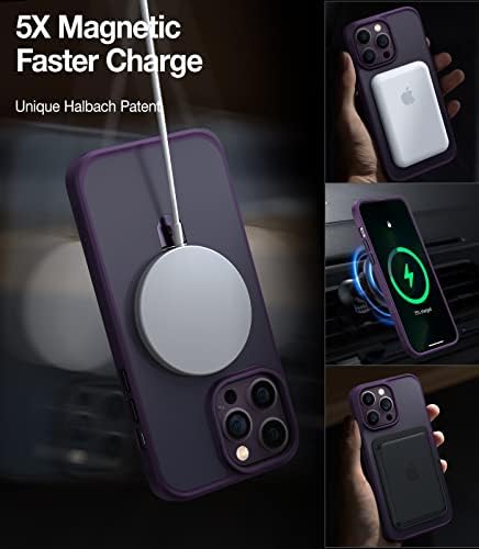 TORRAS Funda magnética azul para iPhone 17 Pro Max con soporte, [compatible con MagSafe] [probada en caídas de grado militar] Control de cámara, funda translúcida delgada de borde suave para iPhone 17