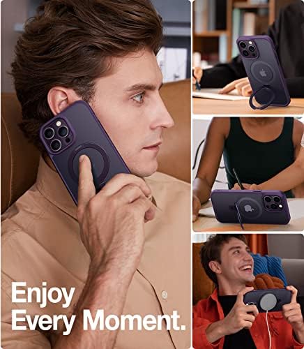 TORRAS Funda magnética azul para iPhone 17 Pro Max con soporte, [compatible con MagSafe] [probada en caídas de grado militar] Control de cámara, funda translúcida delgada de borde suave para iPhone 17