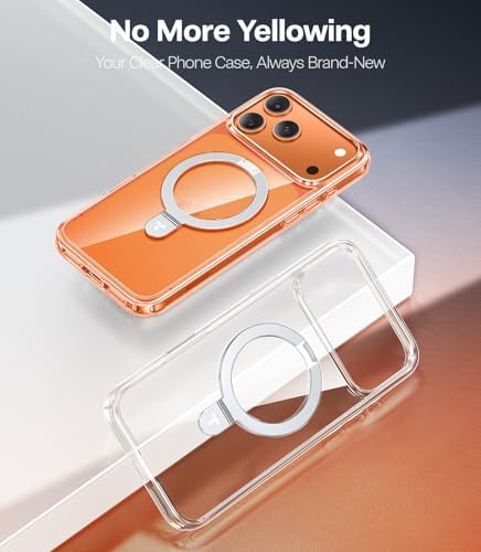 TORRAS Funda magnética azul para iPhone 17 Pro Max con soporte, [compatible con MagSafe] [probada en caídas de grado militar] Control de cámara, funda translúcida delgada de borde suave para iPhone 17