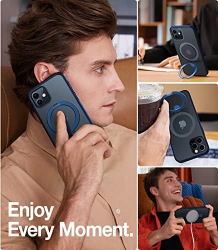 TORRAS Funda magnética azul para iPhone 17 Pro Max con soporte, [compatible con MagSafe] [probada en caídas de grado militar] Control de cámara, funda translúcida delgada de borde suave para iPhone 17