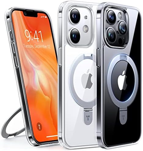 TORRAS Funda magnética azul para iPhone 17 Pro Max con soporte, [compatible con MagSafe] [probada en caídas de grado militar] Control de cámara, funda translúcida delgada de borde suave para iPhone 17