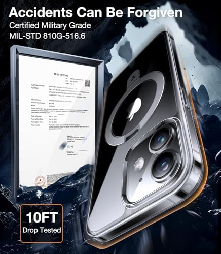 TORRAS Funda magnética azul para iPhone 17 Pro Max con soporte, [compatible con MagSafe] [probada en caídas de grado militar] Control de cámara, funda translúcida delgada de borde suave para iPhone 17