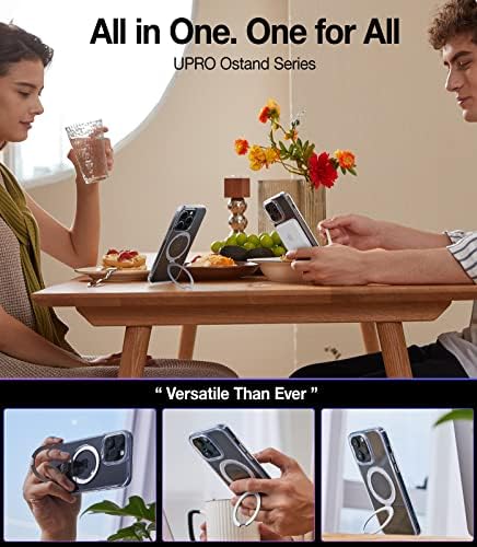 TORRAS Funda magnética azul para iPhone 17 Pro Max con soporte, [compatible con MagSafe] [probada en caídas de grado militar] Control de cámara, funda translúcida delgada de borde suave para iPhone 17