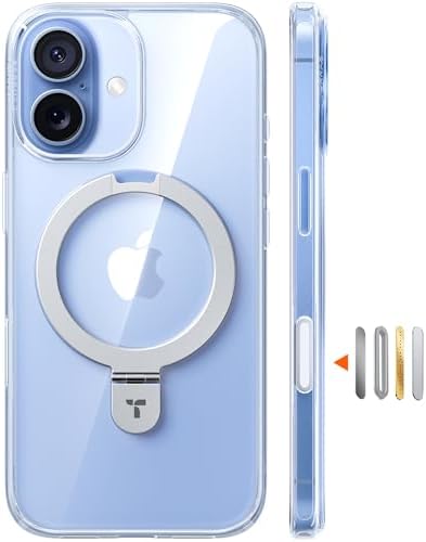 TORRAS Funda magnética azul para iPhone 17 Pro Max con soporte, [compatible con MagSafe] [probada en caídas de grado militar] Control de cámara, funda translúcida delgada de borde suave para iPhone 17