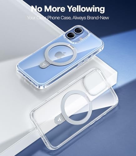 TORRAS Funda magnética azul para iPhone 17 Pro Max con soporte, [compatible con MagSafe] [probada en caídas de grado militar] Control de cámara, funda translúcida delgada de borde suave para iPhone 17