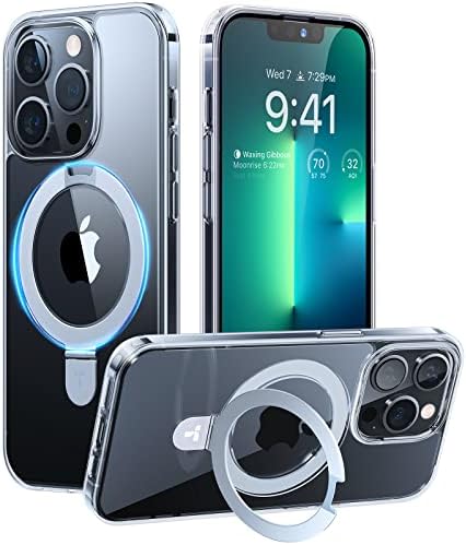TORRAS Funda magnética azul para iPhone 17 Pro Max con soporte, [compatible con MagSafe] [probada en caídas de grado militar] Control de cámara, funda translúcida delgada de borde suave para iPhone 17