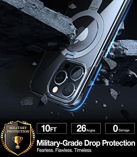 TORRAS Funda magnética azul para iPhone 17 Pro Max con soporte, [compatible con MagSafe] [probada en caídas de grado militar] Control de cámara, funda translúcida delgada de borde suave para iPhone 17
