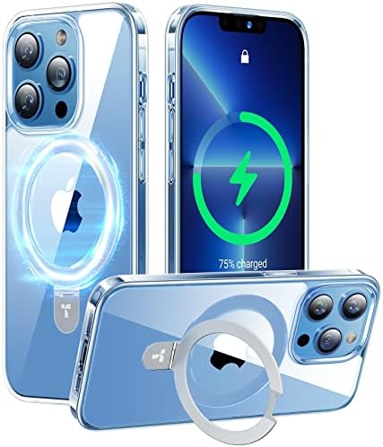 TORRAS Funda magnética azul para iPhone 17 Pro Max con soporte, [compatible con MagSafe] [probada en caídas de grado militar] Control de cámara, funda translúcida delgada de borde suave para iPhone 17