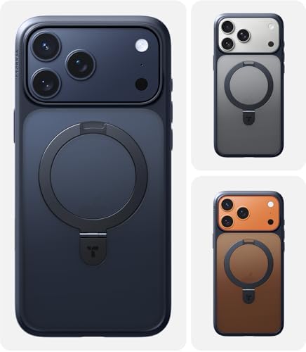 TORRAS Funda magnética azul para iPhone 17 Pro Max con soporte, [compatible con MagSafe] [probada en caídas de grado militar] Control de cámara, funda translúcida delgada de borde suave para iPhone 17