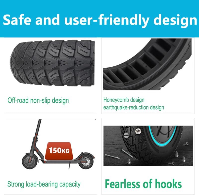 TOUBEUU Solid Tires 8 5x2 Inches for Electric Scooter  50/75 6 1 Off Road Replacement Wheels  Rubber Tyre 8 1/2 for Gotrax GXL V2/XR/APEX & Xiaomi M365/M365 Pro/Pro 2/1S and All 8 5 Scooter  2PCS 