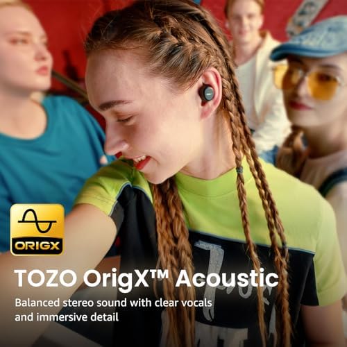 TOZO A1 Wireless Earbuds Bluetooth 5 3 Light Weight in Ear IPX5 Waterproof Headphones 2 Mic for AI Calls  Immersive Premium Sound Bass Headset with Charging Case  32 Presets EQ Customization via App