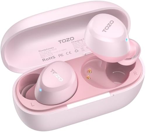 TOZO A1 Wireless Earbuds Bluetooth 5 3 Light Weight in Ear IPX5 Waterproof Headphones 2 Mic for AI Calls  Immersive Premium Sound Bass Headset with Charging Case  32 Presets EQ Customization via App