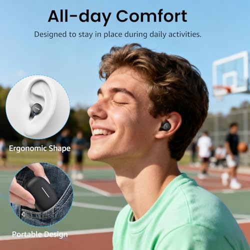 TOZO A1 Wireless Earbuds Bluetooth 5 3 Light Weight in Ear IPX5 Waterproof Headphones 2 Mic for AI Calls  Immersive Premium Sound Bass Headset with Charging Case  32 Presets EQ Customization via App