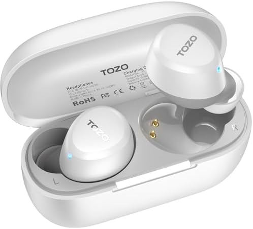 TOZO A1 Wireless Earbuds Bluetooth 5 3 Light Weight in Ear IPX5 Waterproof Headphones 2 Mic for AI Calls  Immersive Premium Sound Bass Headset with Charging Case  32 Presets EQ Customization via App