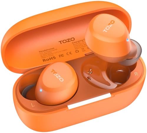 TOZO A1 Wireless Earbuds Bluetooth 5 3 Light Weight in Ear IPX5 Waterproof Headphones 2 Mic for AI Calls  Immersive Premium Sound Bass Headset with Charging Case  32 Presets EQ Customization via App