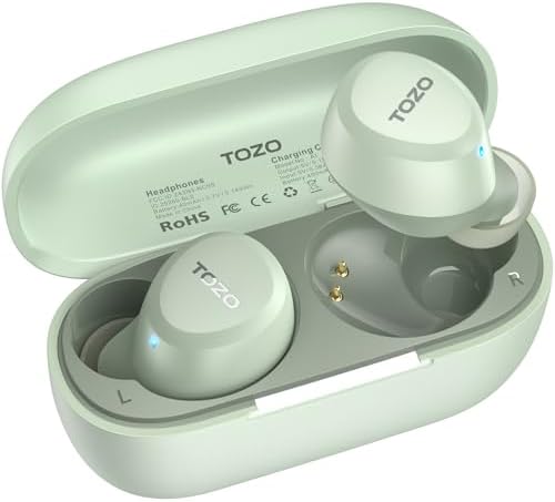 TOZO A1 Wireless Earbuds Bluetooth 5 3 Light Weight in Ear IPX5 Waterproof Headphones 2 Mic for AI Calls  Immersive Premium Sound Bass Headset with Charging Case  32 Presets EQ Customization via App