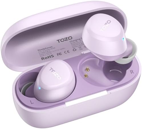 TOZO A1 Wireless Earbuds Bluetooth 5 3 Light Weight in Ear IPX5 Waterproof Headphones 2 Mic for AI Calls  Immersive Premium Sound Bass Headset with Charging Case  32 Presets EQ Customization via App