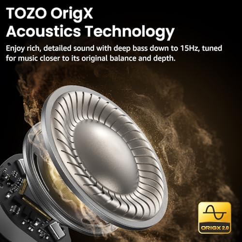 TOZO NC9 Hybrid Active Noise Cancelling Wireless Earbuds  6 Mics ENC Clear Call  IPX8 Waterproof  in Ear Bluetooth 5 3 Headphones Stereo Bass Ear Buds 60H Playtime with LED Display 32 EQs via APP