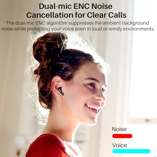 TOZO T20 Wireless Earbuds Bluetooth Headphones 48 5 Hrs Playtime with LED Digital Display  IPX8 Waterproof  Dual Mic Call Noise Cancelling 10mm Broad Range Speakers  New Version