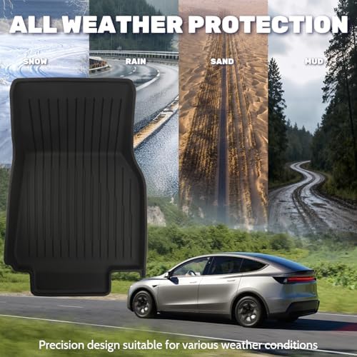 TPE Floor Mats fit for Tesla Model All Weather TPE Cargo Liner Cargo Trunk Accessories and Cargo Trunk Mats Front Rear Cargo Mat Full Set  Tesla Model Y Juniper   Model Y Juniper 7PCS 