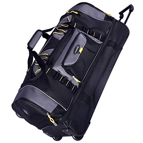TPRC Sierra Madre II Upright Rolling Duffel Bag  Black/Gray  36 Inch