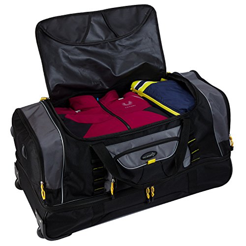 TPRC Sierra Madre II Upright Rolling Duffel Bag  Black/Gray  36 Inch