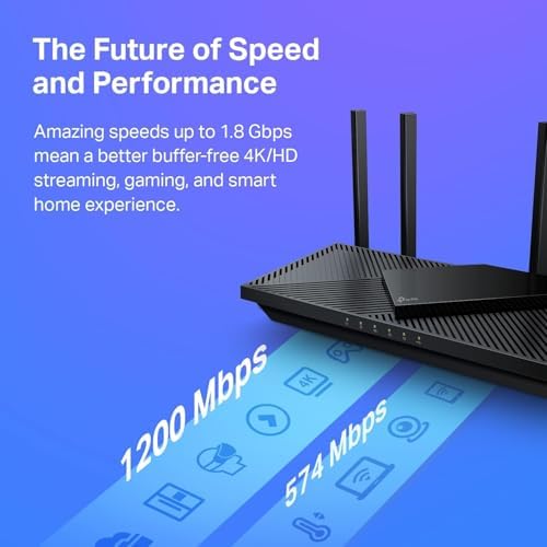 TP Link AX1800 WiFi 6 Router  Archer AX21    Dual Band Wireless Internet  Gigabit  Easy Mesh  Works with Alexa   A Certified for Humans Device  Free Expert Support
