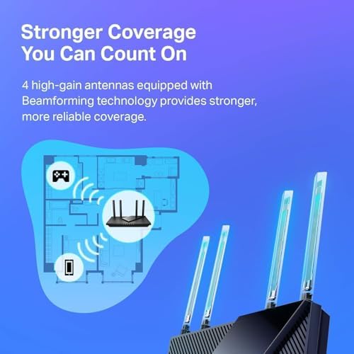 TP Link AX1800 WiFi 6 Router  Archer AX21    Dual Band Wireless Internet  Gigabit  Easy Mesh  Works with Alexa   A Certified for Humans Device  Free Expert Support