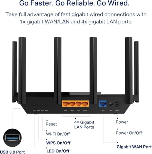 TP Link AXE5400 Tri Band WiFi 6E Router  Archer AXE75   2025 PCMag Editors Choice  Gigabit Internet for Gaming & Streaming  New 6GHz Band  160MHz  OneMesh  Quad Core CPU  VPN & WPA3 Security