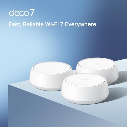 TP Link Deco 7 BE23 Dual Band BE3600 WiFi 7 Mesh Wi Fi System   4 Stream 3 6 Gbps  160 Mhz   Covers up to 6 500 Sq Ft   2  2 5G Ports Wired Backhaul   VPN MLO AI Roaming  HomeShield  3 Pack