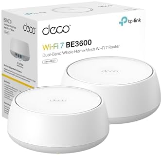 TP Link Deco 7 BE23 Dual Band BE3600 WiFi 7 Mesh Wi Fi System   4 Stream 3 6 Gbps  160 Mhz   Covers up to 6 500 Sq Ft   2  2 5G Ports Wired Backhaul   VPN MLO AI Roaming  HomeShield  3 Pack
