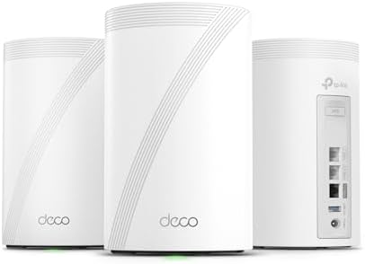 TP-Link Deco 7 Pro BE14000 Tri-Band Wi-Fi 7 Sistema de malla para todo el hogar | 8-Stream 14 Gbps | Puerto WAN/LAN de 10 Gbps | Capacidad de hasta 8100 pies cuadrados, capacidad de 200 dispositivos | 320 MHz, HomeShield, Roaming AI (BE67 paquete de 3)