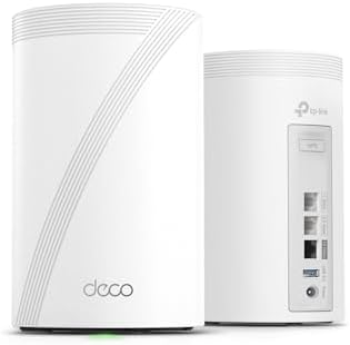 TP-Link Deco 7 Pro BE14000 Tri-Band Wi-Fi 7 Sistema de malla para todo el hogar | 8-Stream 14 Gbps | Puerto WAN/LAN de 10 Gbps | Capacidad de hasta 8100 pies cuadrados, capacidad de 200 dispositivos | 320 MHz, HomeShield, Roaming AI (BE67 paquete de 3)