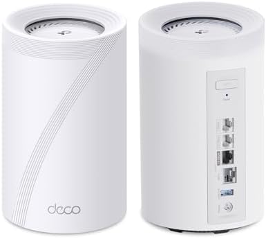 TP Link Deco 7 Pro BE17000 Tri Band Wi Fi 7 Whole Home Mesh System   9 Stream 17Gbps   10G RJ45/SFP  Combo   Multi Gig Wired Backhaul   Up to 8500 Sq ft   HomeShield  MLO  320 MHz  Deco BE77 3 Pack 